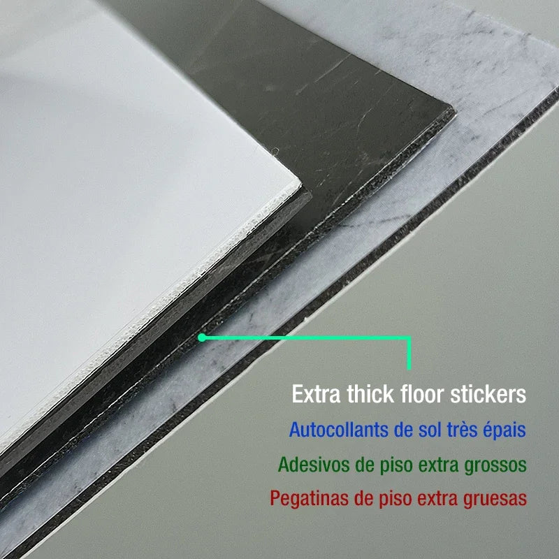 Marble Floor Tile Stickers - Waterproof Self-Adhesive PVC Home Decor