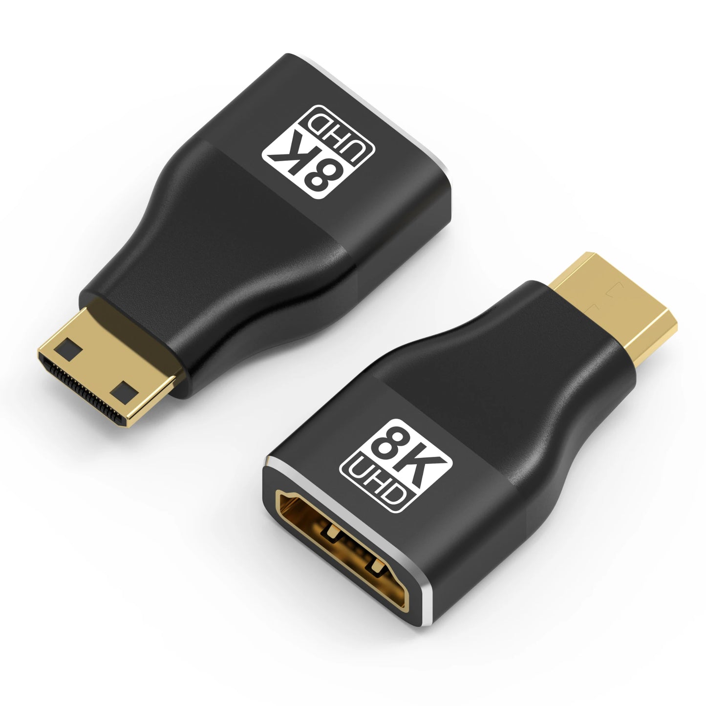 HDMI-Compatible Adapter – Mini/Micro HDMI to HDMI, 8K 60Hz, 4K 120Hz/144Hz Male to Female Converter for HDTV, Laptop, PS5