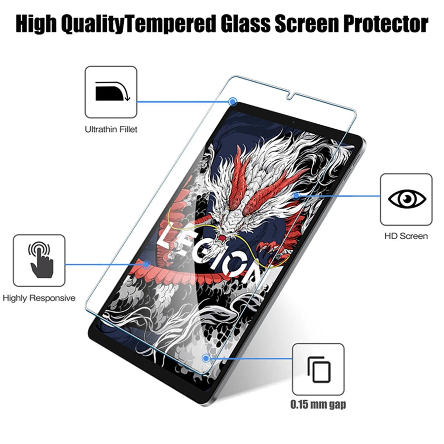 2PCS Tempered Glass Screen Protector for Lenovo Legion Y700 2025/2023 8.8" – Fits 3rd & 2nd Gen Tablets