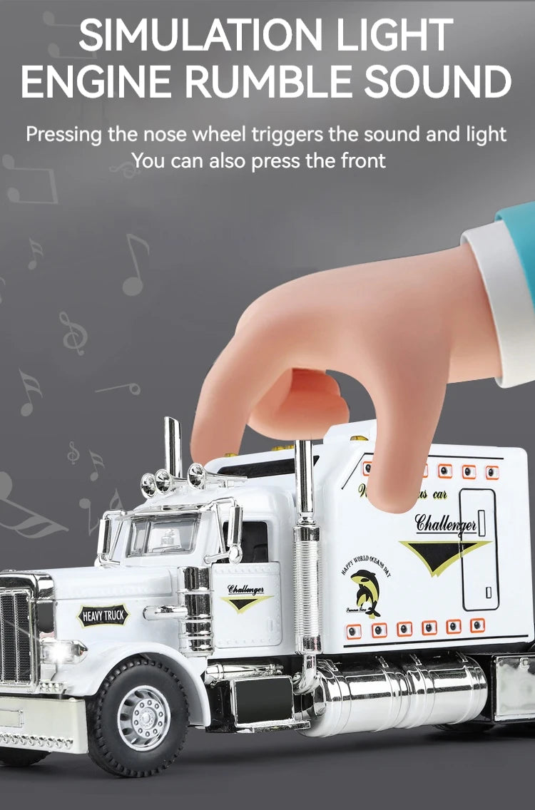 1:24 Scale Peterbilt 389 Tractor Trailer Toy – Lonestar Design Pre-Built Semi Truck with Realistic Functions for Kids