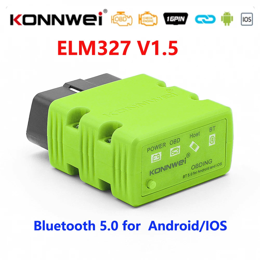 KONNWEI ELM327 V1.5 OBD2 Bluetooth Car Diagnostic Tool – KW902 Code Reader for Android & iOS