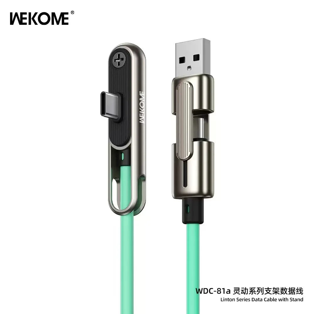 240W USB-C Charging Cable - Foldable Built-In Holder for iPhone 16/17, Samsung & Xiaomi