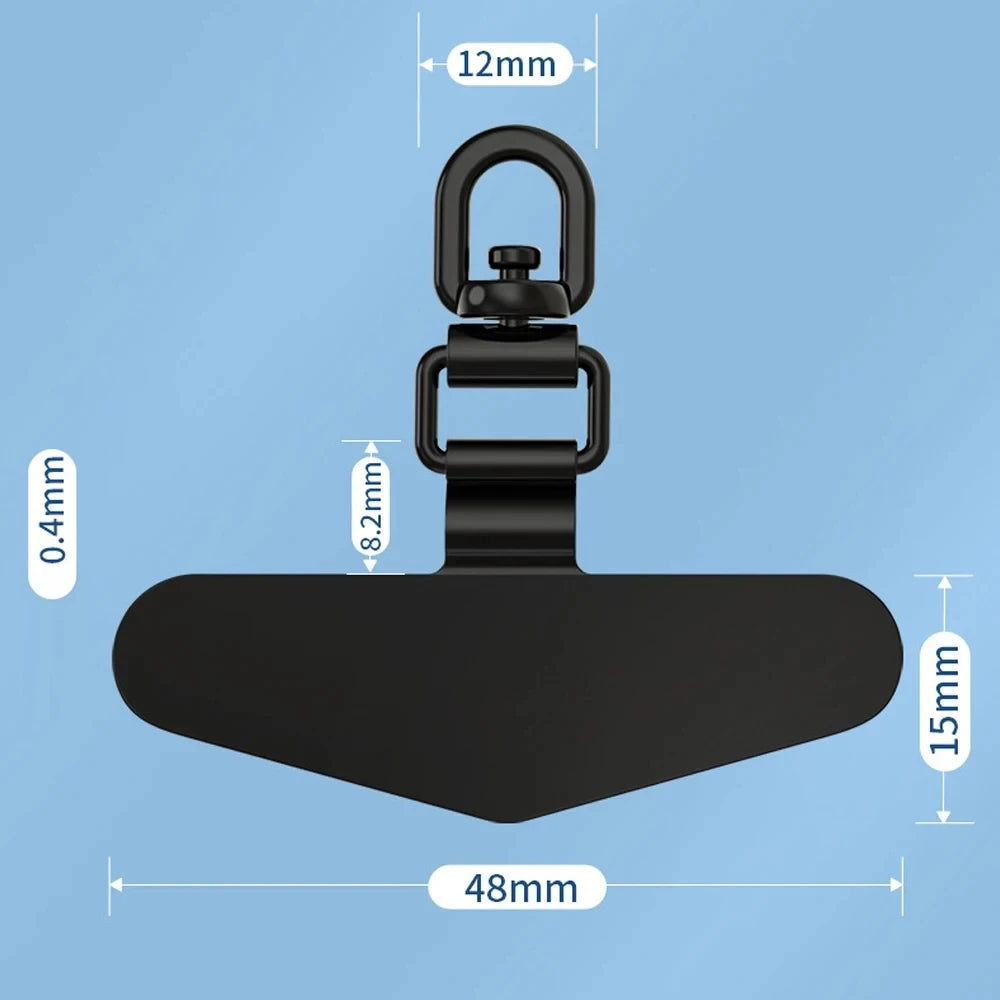 Upgraded 360° Rotatable Stainless Steel Phone Tether Tab – Metal Patch Gasket & Cellphone Lanyard Safety Connector
