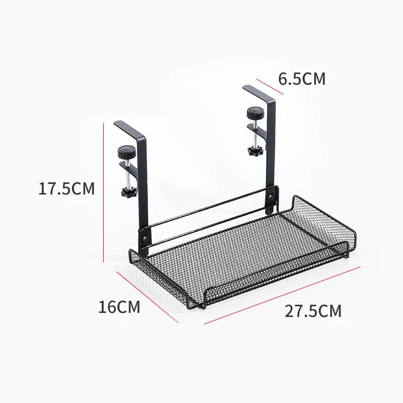Under-Desk Cable Management Tray – No-Drill Steel Wire Organizer Rack & Storage Shelf