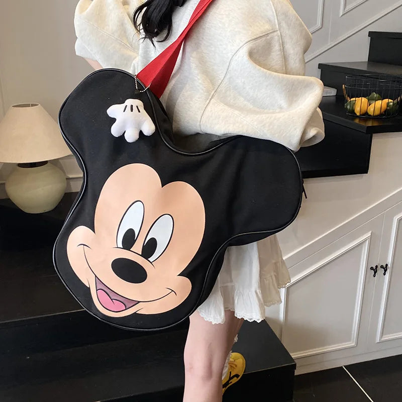 Disney Women’s Cartoon Canvas Shopping Bag – Large Capacity Fashion Shoulder Handbag Tote for Everyday Use for Women