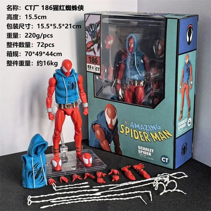 CT Toys Mafex 186 Scarlet Spider Action Figure – Amazing Spider-Man Comic Anime Model Gift Toy