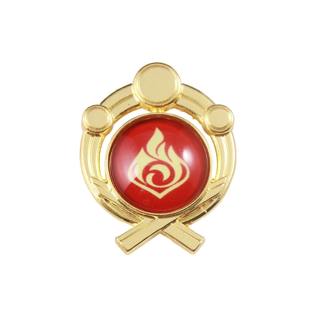 Genshin Impact Metal Brooch Pins - Primogem Xiao Vision Element Badge Cosplay Collectible Jewelry