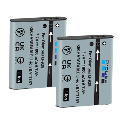 Li-90B / Li-92B Battery & Charger for Olympus Tough TG Series & SP-100 Cameras