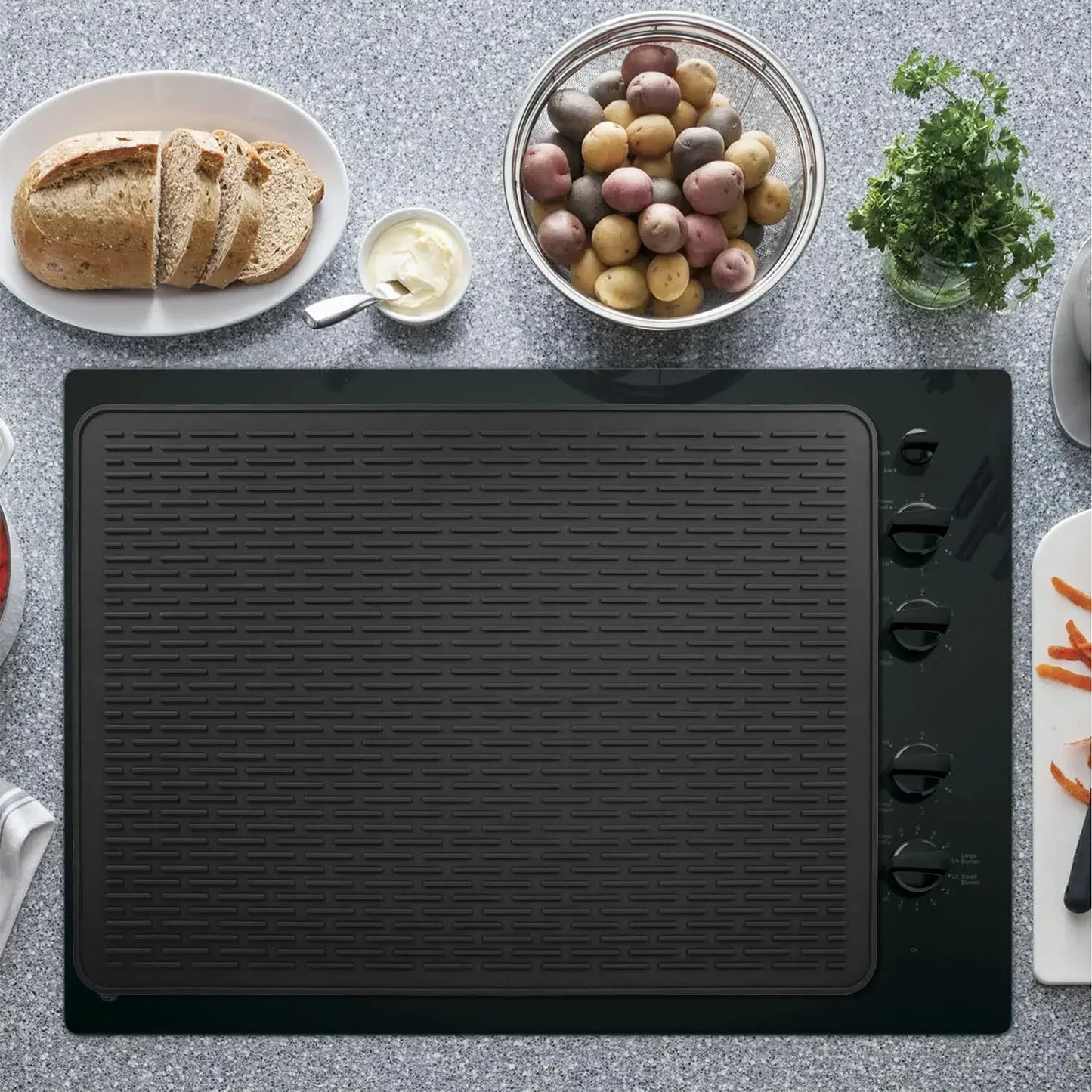 Large Silicone Stove Mat | Multifunctional Induction Stove Top Cover & Kitchen Drain Protector