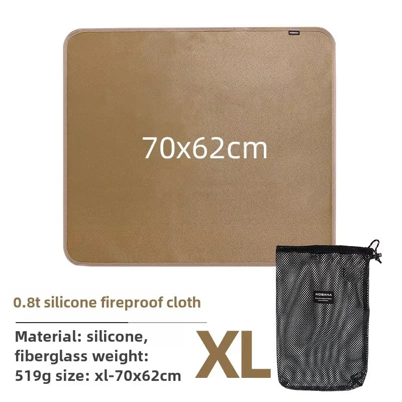 Outdoor Camping Fireproof Mat – Flame Retardant Picnic, Barbecue & Insulation Blanket, High-Temperature Fiberglass Mat