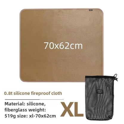 Outdoor Camping Fireproof Mat – Flame Retardant Picnic, Barbecue & Insulation Blanket, High-Temperature Fiberglass Mat