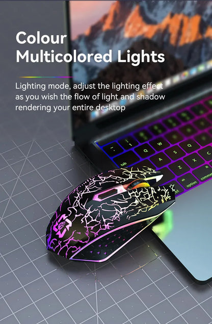 Bluetooth 5.2 Wireless RGB Mouse – Dual-Mode 2.4G Gaming Mouse with 6 Buttons, Silent Click for MacBook, Tablet, Laptop, PC