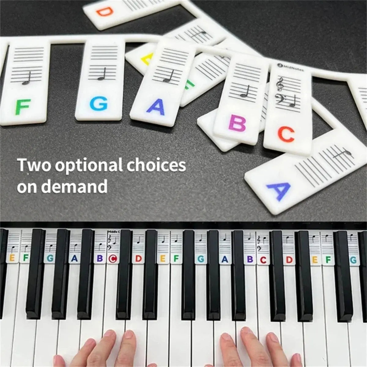 Miwayer Removable Piano Keyboard Stickers – Note Labels for 88/61 Keys, Learning Guide for Beginners