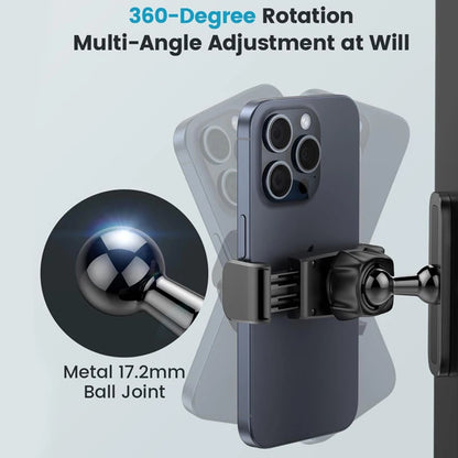 Tenmtoo Gym Magnetic Phone Holder – 360° Adjustable Stand for MagSafe, Compatible with iPhone 15/14/13 & 4.7-6.5 Inch Smartphones