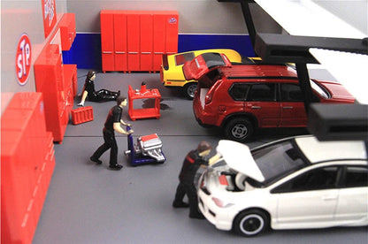 RM 1:64 Automotive Repairman & Tools Micro Mini Figure Model — Diecast Scene Collectible