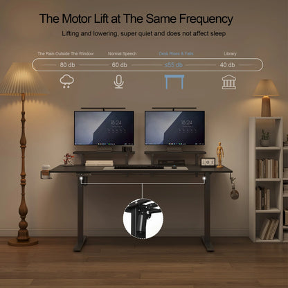 Electric Standing Desk with 2 Adjustable Monitor Shelves – Memory Controller & Height Adjustable Stand Up Desk