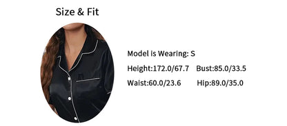 Women's Satin Pajamas Set – Summer Two-Piece Sleepwear with Button-Down Top and Shorts, Comfortable Nightwear Loungewear