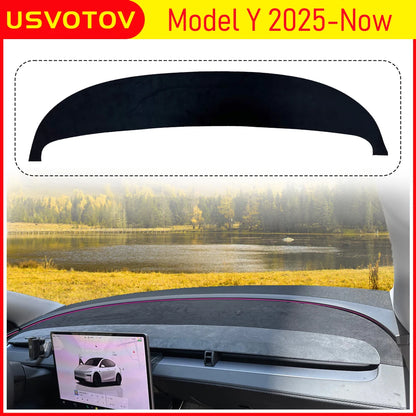 Tesla Model Y Juniper 2025–2026 Suede Dashboard Cover – Anti-UV Sunshade Protector Mat with Non-Slip Padding