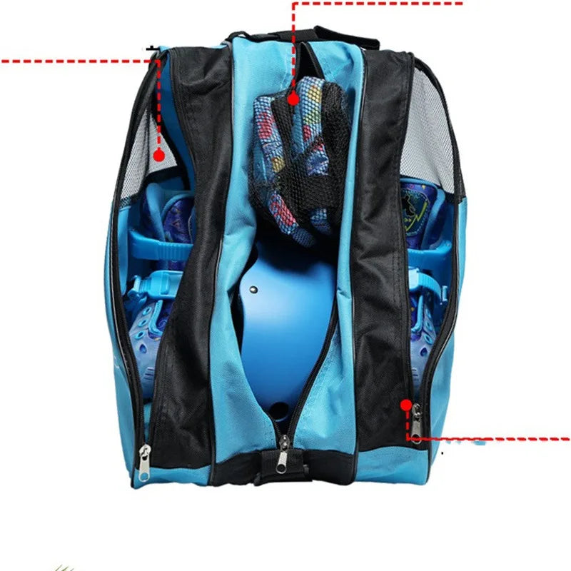 Portable Roller Skates Bag – Large Capacity Breathable Storage for Kids’ Inline & Ice Skates