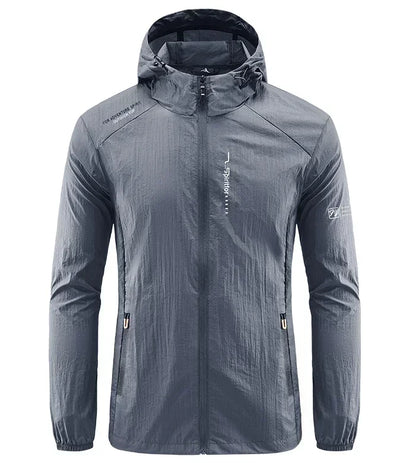 Men’s UPF 50+ UV Protection Jacket - Quick-Dry Lightweight Hooded Windbreaker for Hiking, Fishing and Cycling