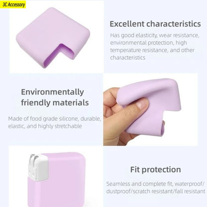 MacBook Charger Protective Case: Anti-Scratch Liquid Silicone Cover for 140W to 29W Laptop Power Adapter - Fits Various Models