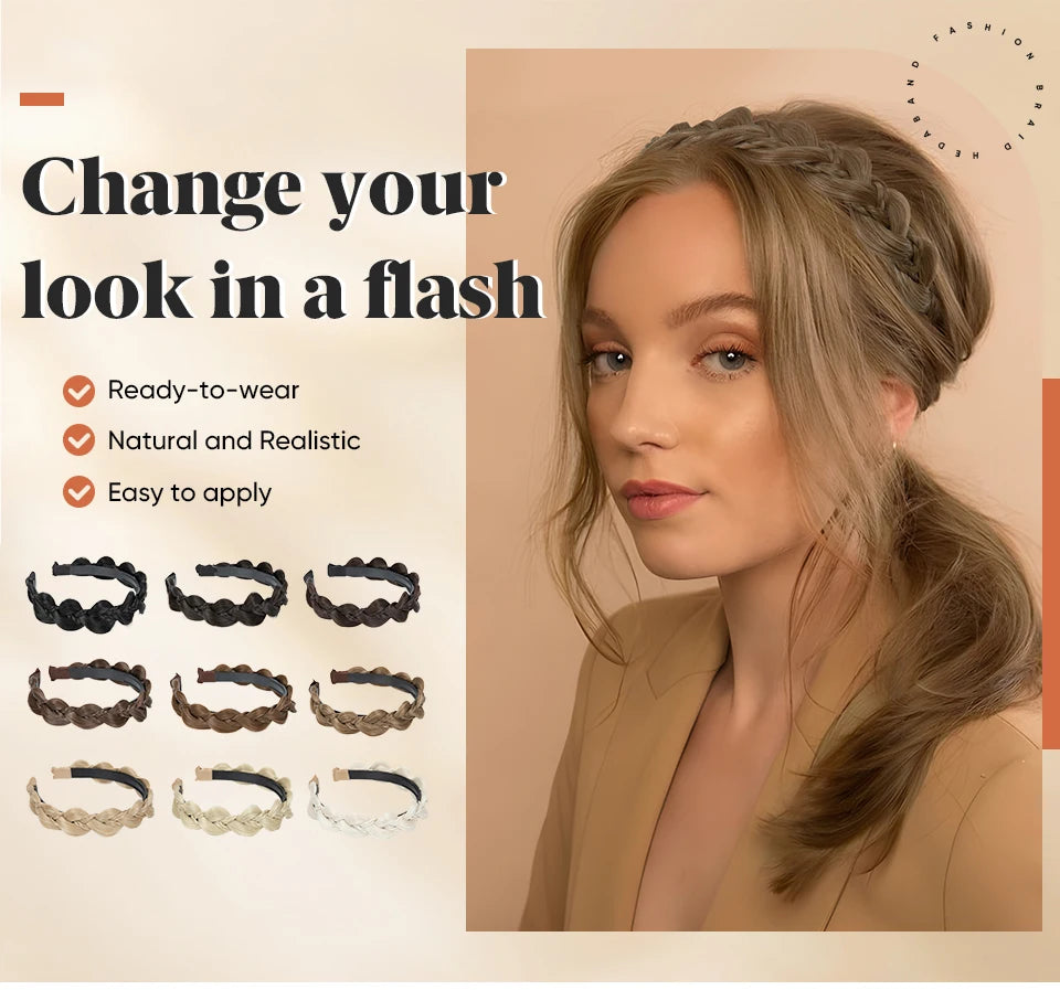 SARLA Synthetic Bohemian Braided Headband – Butterfly Plaited Hairpiece for Women