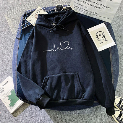 Women's Casual Print Loose Hoodie – Spring Long-Sleeve Harajuku Pullover Sweatshirt, Streetwear Style