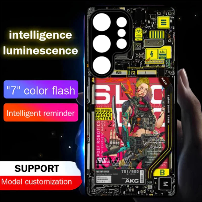 DIY Custom LED Phone Case - Glowing Anime Cartoon Cover for Samsung Galaxy A17, A16, A15, A14, A12, S20 FE, S21, S22, S23, S24, S25 & S26 Series