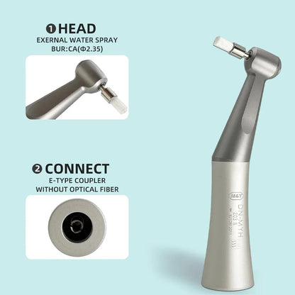 NSK FX23 Style Dental Low-Speed Handpiece Kit — Teeth Polishing Contra Angle with Air Motor, External Water Spray & 2/4H E-Type Connector