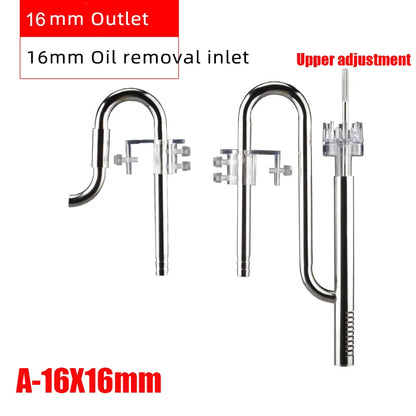 ZRDR Aquarium Filter Accessories – Stainless Steel External Inlet/Outlet Tube & Oil Film Remover for Fish Tanks