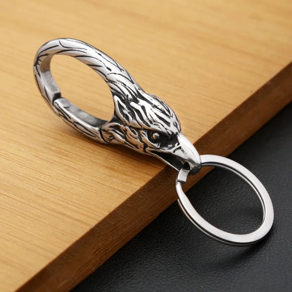 Vintage Punk Stainless Steel Animal Keychain – Dragon Head Fashion Keyring for Men & Women, Waist Belt Clip Jewelry Gift