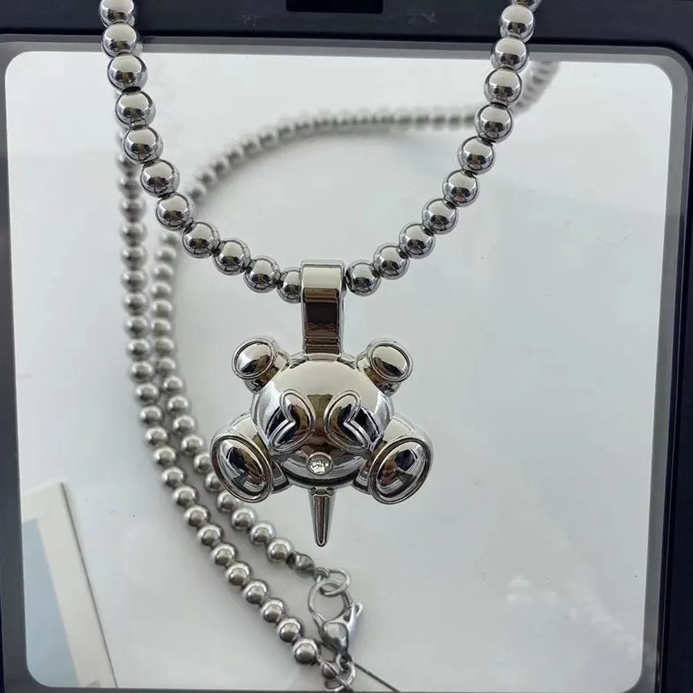 Quad Ball Pendant Necklace - Hip Hop Style Stainless Steel Jewelry for Men & Women, Fashion Personality Collection
