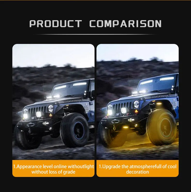 RGB 3D Lens Rock Lights – APP Remote Control LED Underglow for Offroad RZR, SUV, ATV, UTV, Jeep