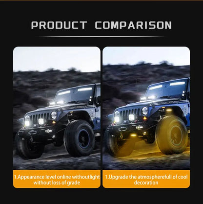 RGB 3D Lens Rock Lights – APP Remote Control LED Underglow for Offroad RZR, SUV, ATV, UTV, Jeep