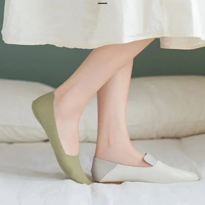 3 Pairs Women's Invisible Low-Cut Socks – Breathable Non-Slip Cotton No-Show Summer Socks