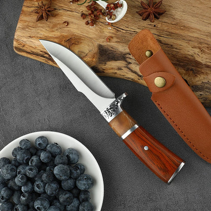 Wild Survival Self-Defense Mini Knife – Portable Stainless Steel Pocket Knife for Outdoor Camping, Fruit & Meat Cutting