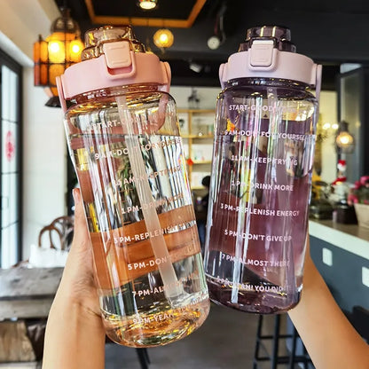 2000ml Large Capacity Plastic Straw Water Cup - Sports Water Bottle for High-Value Outdoor Camping, Drinking Tools