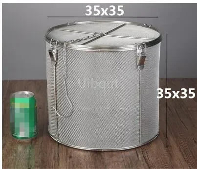 304 Stainless Steel Round Hole Seasoning Bag — Spice, Gravy & Soup Strainer Basket for Brine, Hot Pot, and Slag Separation