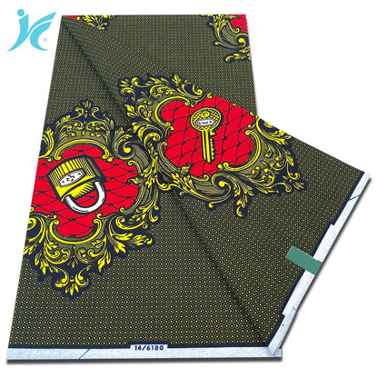 Classic African Wax Fabric - 100% Cotton Soft Ankara Pagne for Women's Dresses