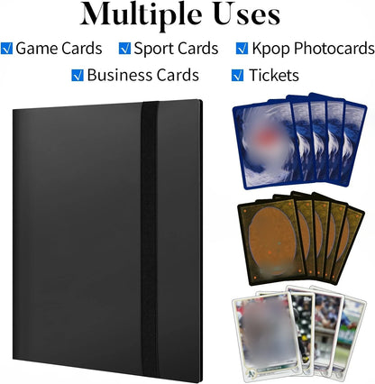 9 Pocket Trading Card Album Binder - 360 Side-Loading Pockets for Game and Sports Cards