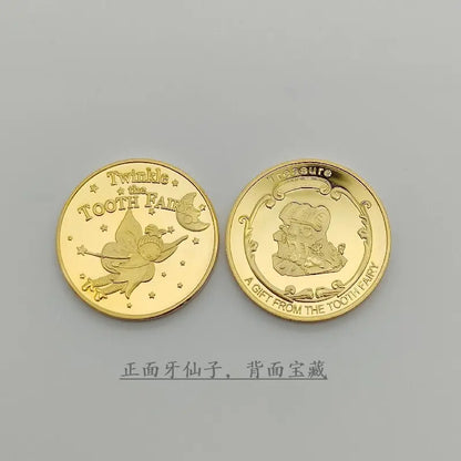 Tooth Fairy Gold Plated Commemorative Coin – Metal Keepsake Gift for Kids Tooth Collection