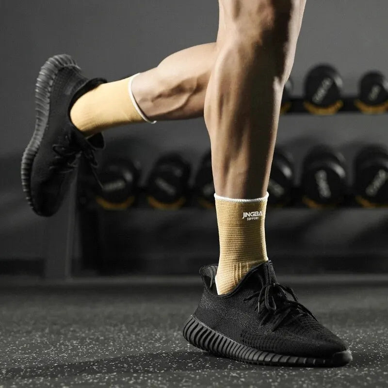Elastic Breathable Ankle Support Sleeves - One Size for Running, Basketball & Cycling