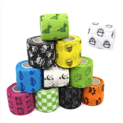 Animal Print Self Adhesive Elastic Bandage - 4.5m Sports Wrap Tape for Joints, Fingers & Pets