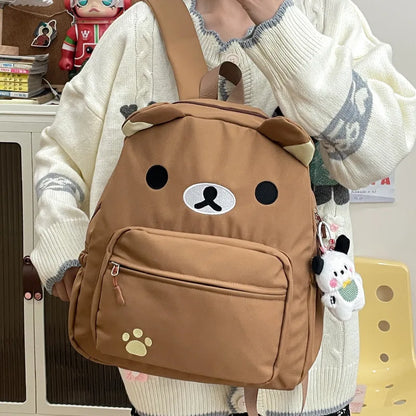 Rilakkuma Anime Backpack — Cute Relax Bear School Bag for Women, Girls & Boys, Outdoor Travel Rucksack Gift