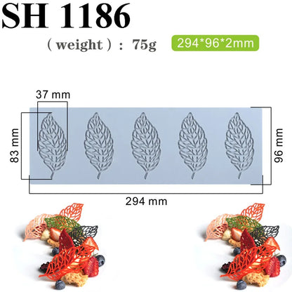 Hollow Chocolate Chips Silicone Baking Mold — Leaf & Honeycomb Design Sugarcraft Lace Mat for Dessert Decoration