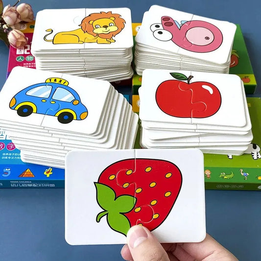 32-Pcs Enlightenment Card Matching Puzzle — Early Education Cartoon Toy for Kids
