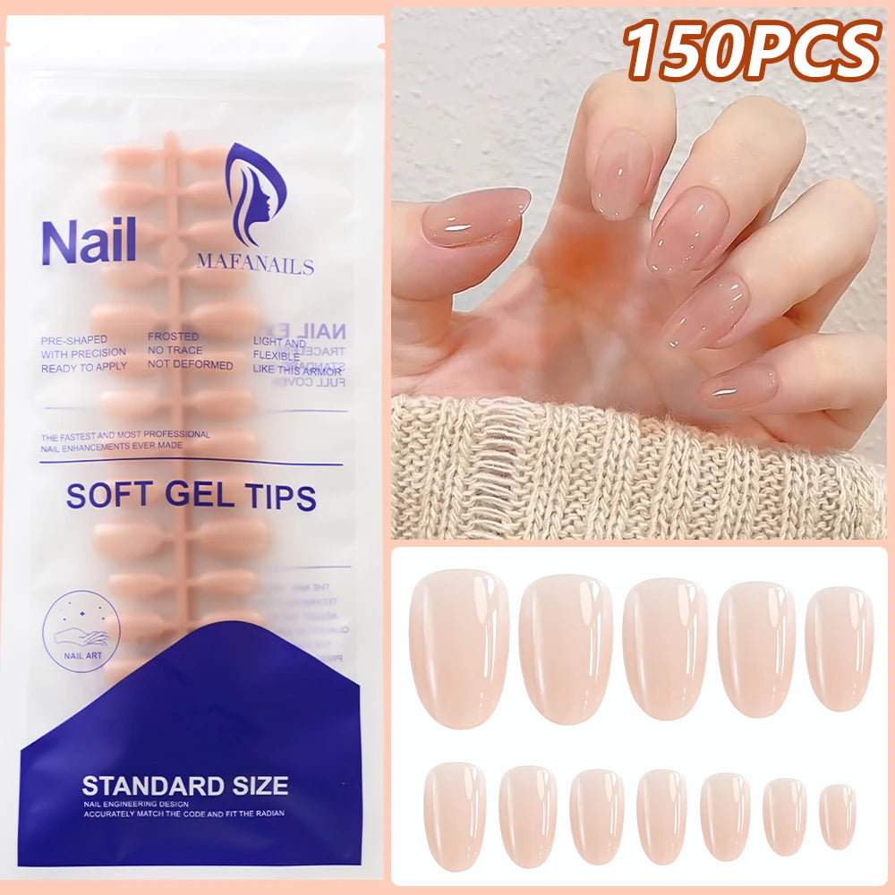 120pcs Pink French Press On Nails - Glossy Short Square Coffin Full Cover Acrylic Nail Tips