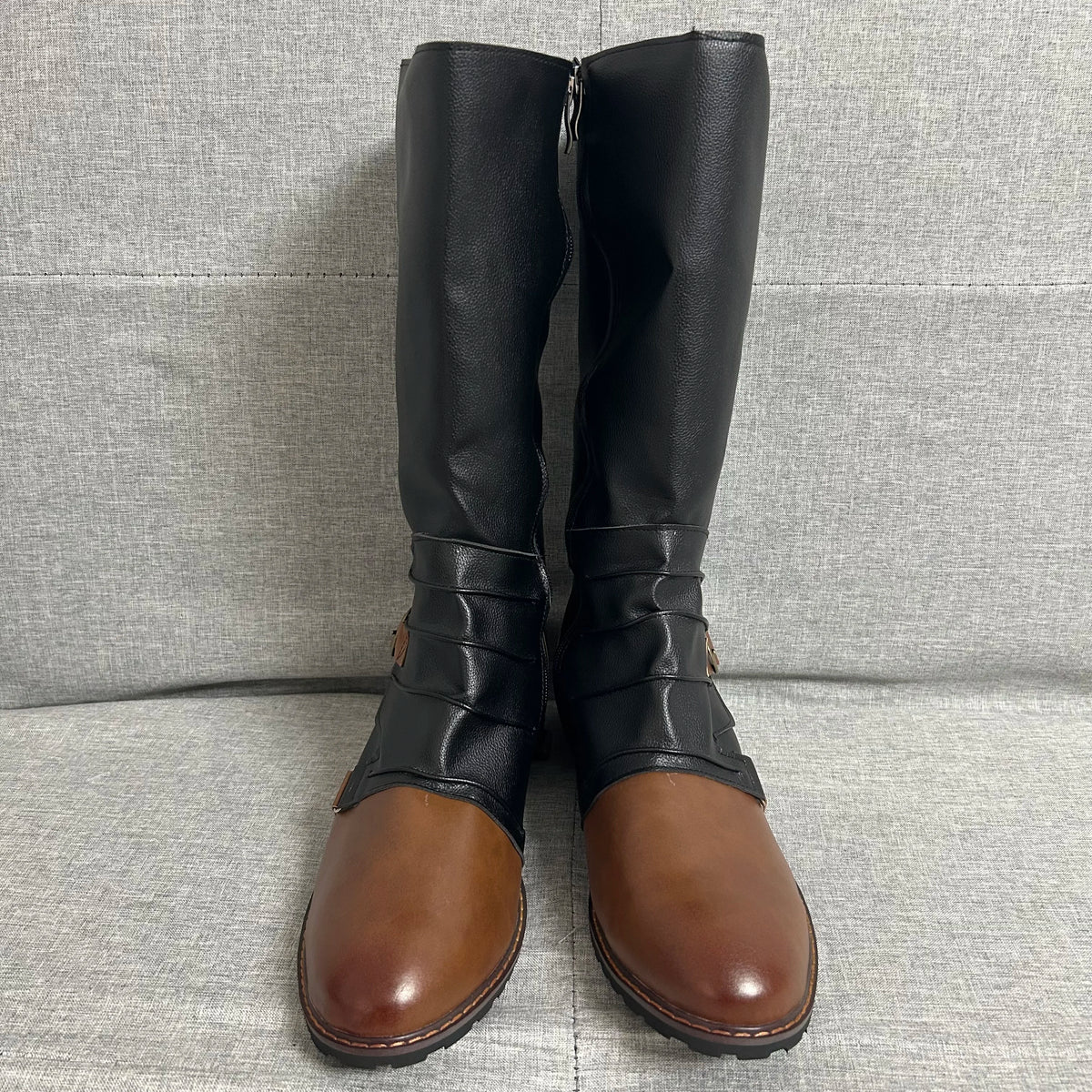 Men’s Medieval PU Leather Ankle Boots - Retro Victorian Renaissance Cosplay Shoes