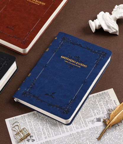 A6/A7 Vintage Hot Gold Printed Notebook – Cute Compact PU Leather Pocket Diary, Hard Shell School & Office Supplies