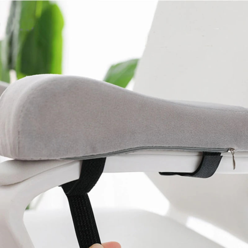 Memory Foam Armrest Pads for Office Chair - 1PC, Dual-Tone Black & Grey, Comfortable Elbow & Forearm Pressure Relief Cushions for Home and Office Use